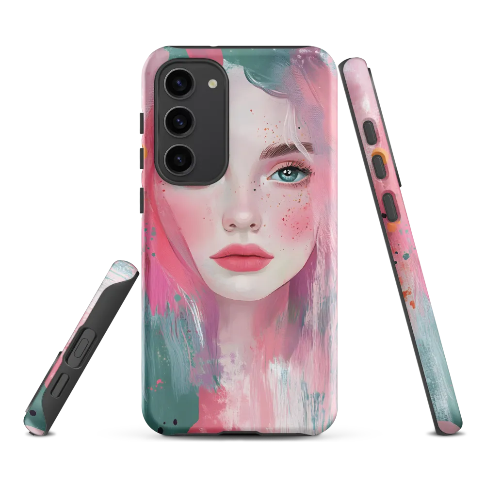 Dreamy Serenity: A Contemporary Portrait | Phone Case |  S23 Plus | Tough Case | Matte