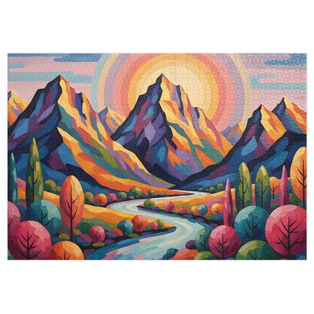 Rainbow Mountain Serenity 
 Jigsaw Puzzle in Tin Box