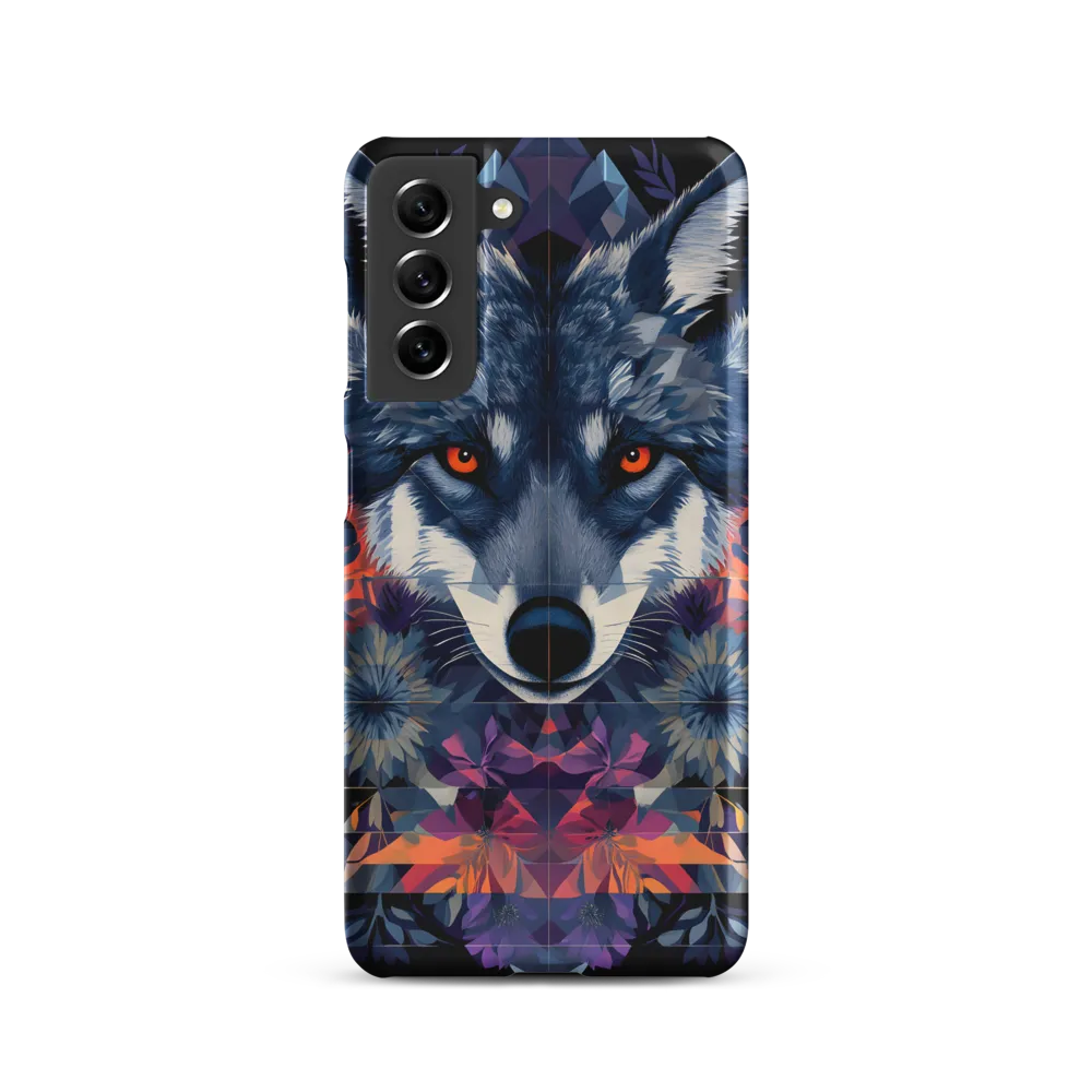 Mystical Wolf Amidst Floral Geometry