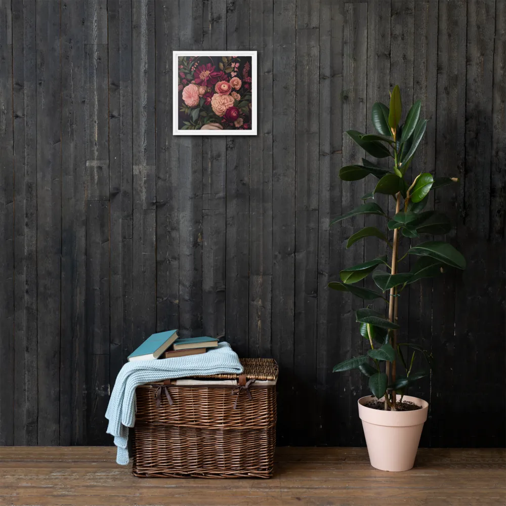 Botanical Elegance | Canvas with White Frame | 12″×12″