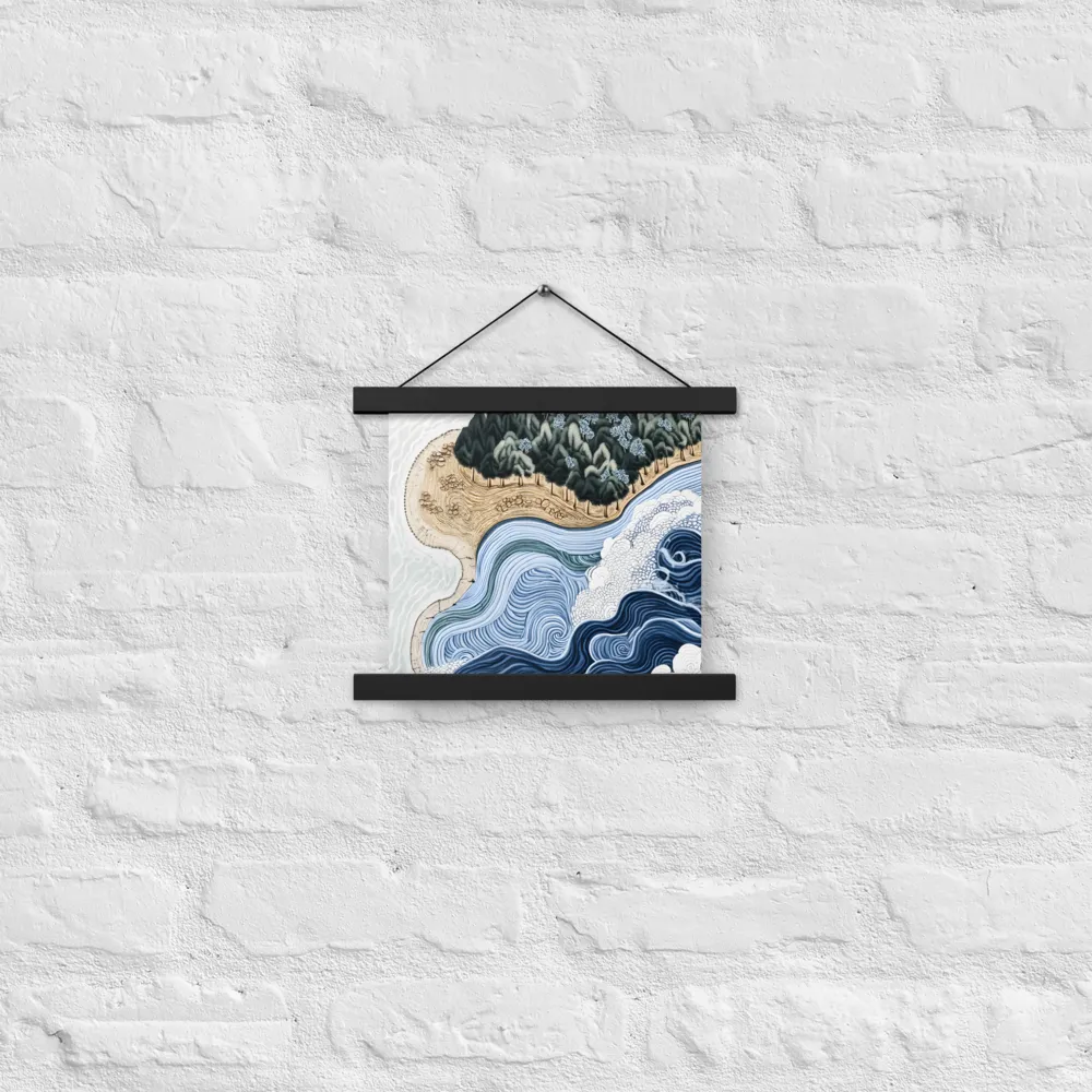 Oceanic Harmony: A Tranquil Landscape | Poster With Black Wood Hanger | 10″×10″