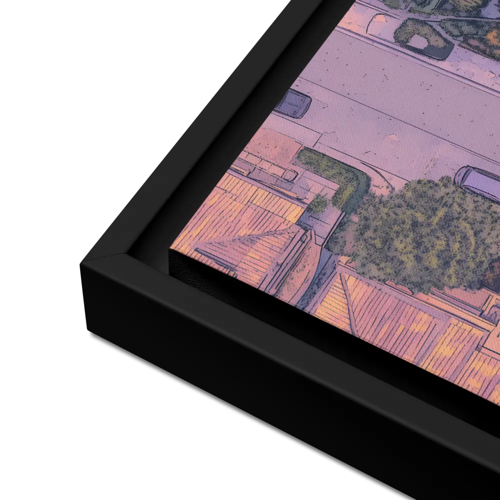 Aerial Serenity: Suburban Oasis | Canvas with Black Frame | 12″×12″