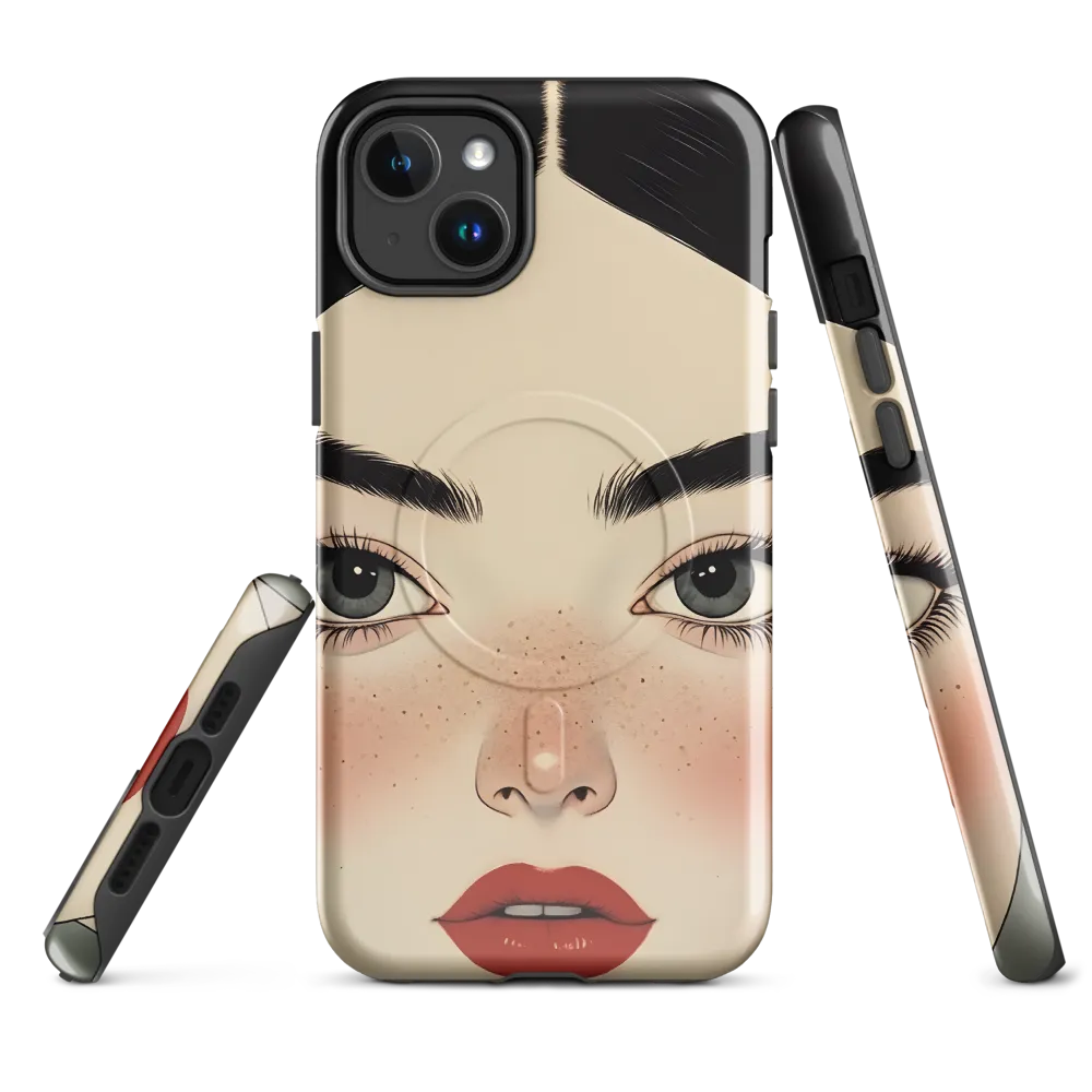 Serenity Captured: A Modern Portrait | Phone Case |  14 Plus | MagSafe® Tough Case | Glossy