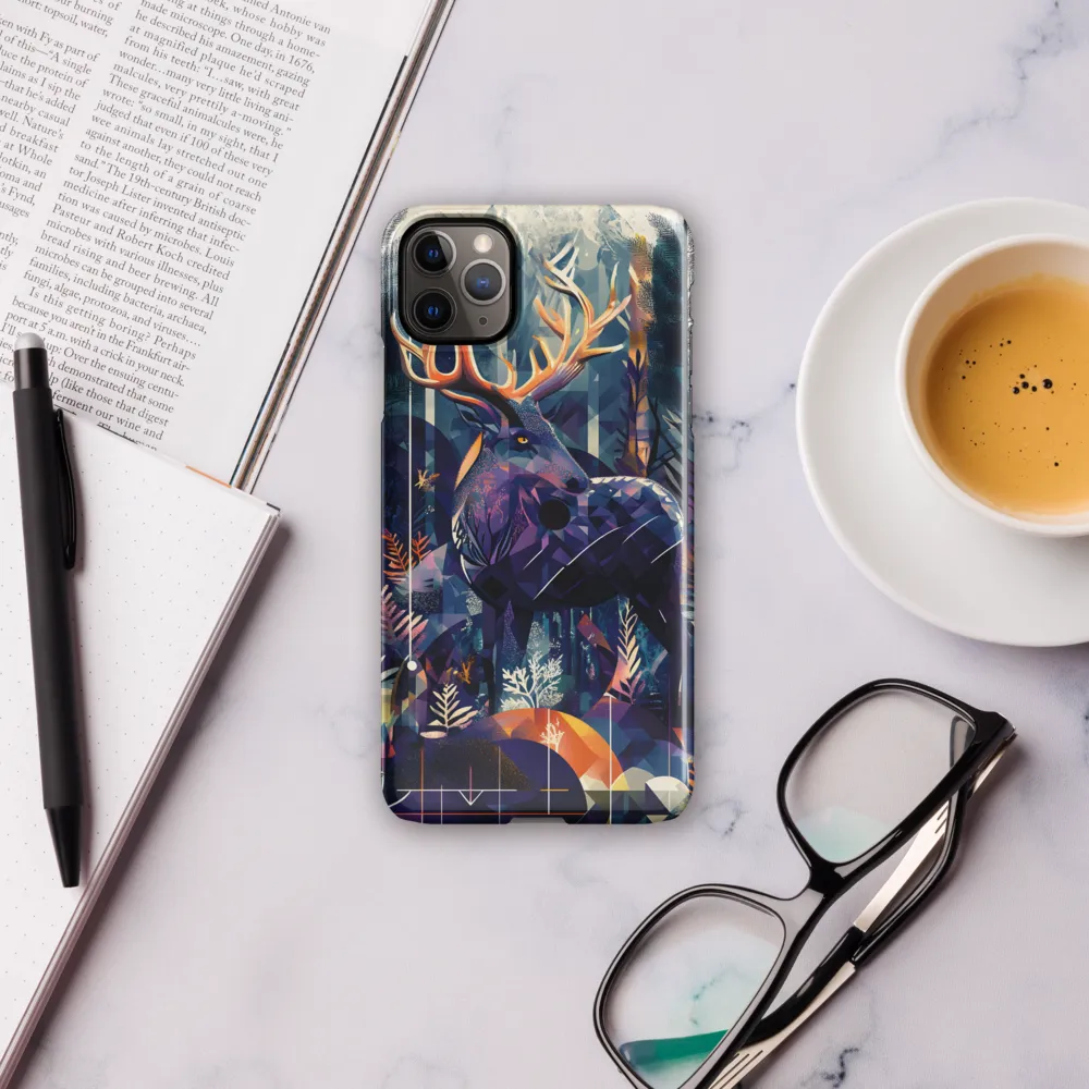 Majestic Serenity: A Geometric Forest Encounter | Phone Case |  11 Pro Max | Snap Case | Glossy