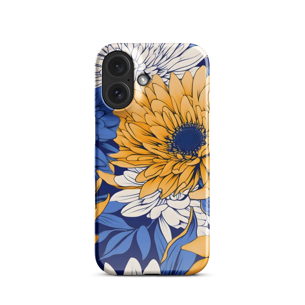 Floral Harmony in Blue and Yellow | Phone Case |  16 | Snap Case | Glossy