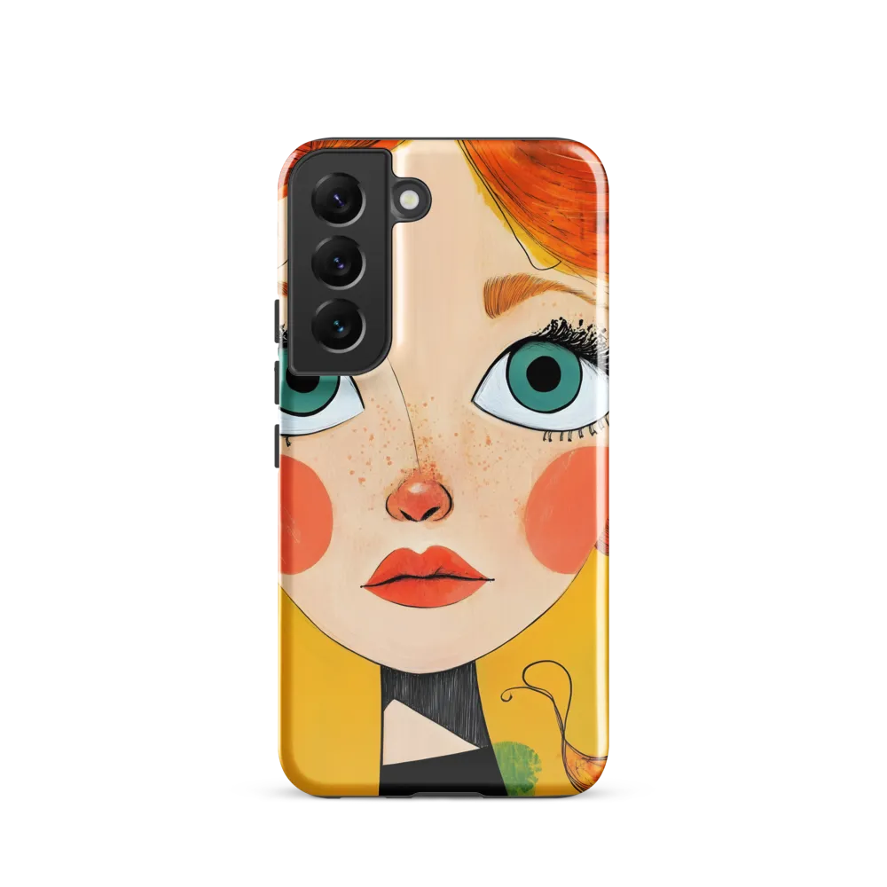 Whimsical Portrait of a Girl | Phone Case |  S22 | Tough Case | Glossy