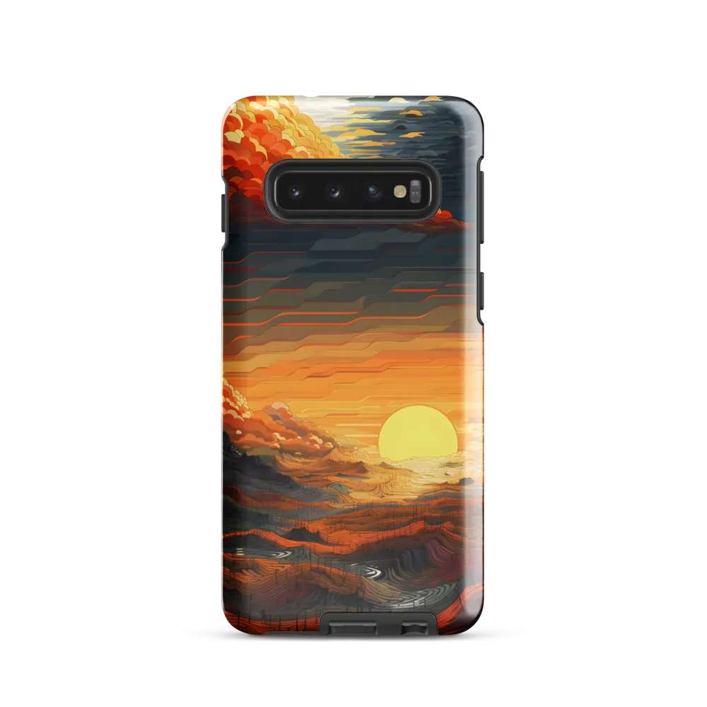 Ethereal Sunset: A Serene Landscape in Flowing Forms