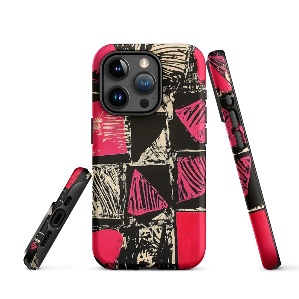 Geometric Symphony in Pink and Black