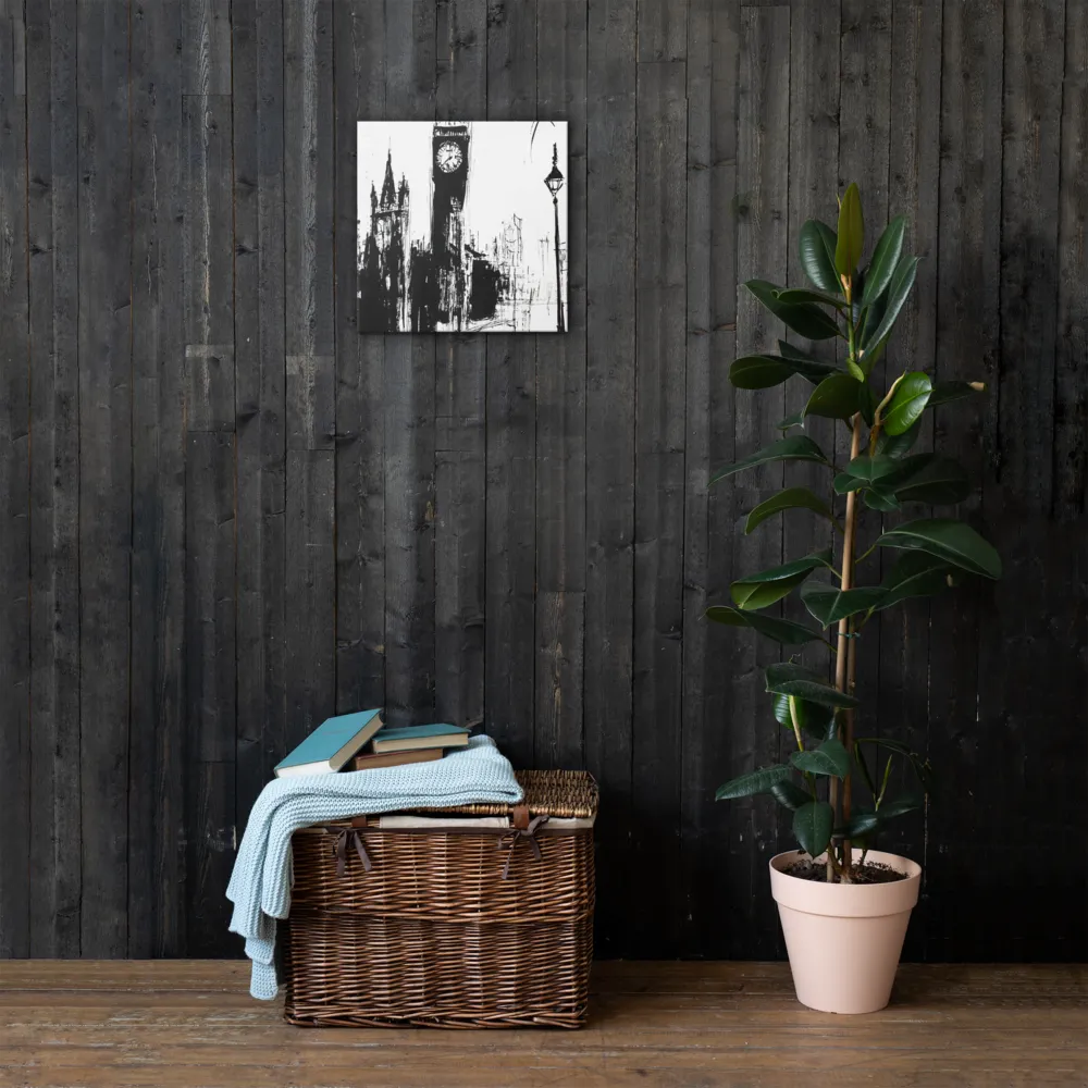 Clock Tower in Motion | Thin Canvas | 16″×16″
