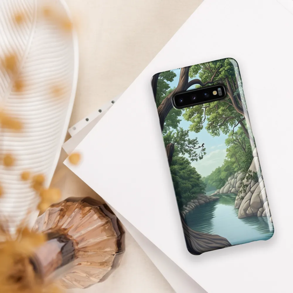 Tranquil Reflections: A Serene River Landscape | Phone Case |  S10 Plus | Snap Case | Glossy