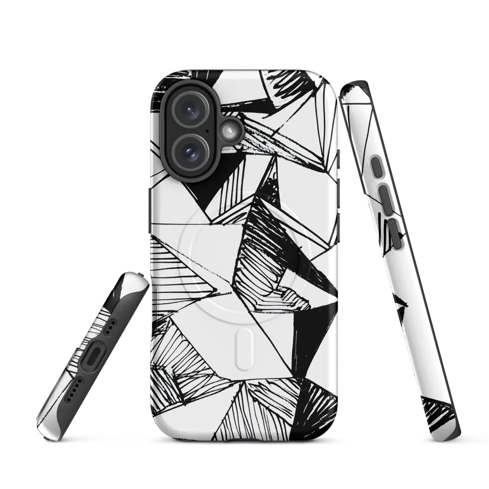 Dynamic Geometry in Ink | Phone Case |  16 | MagSafe® Tough Case | Matte