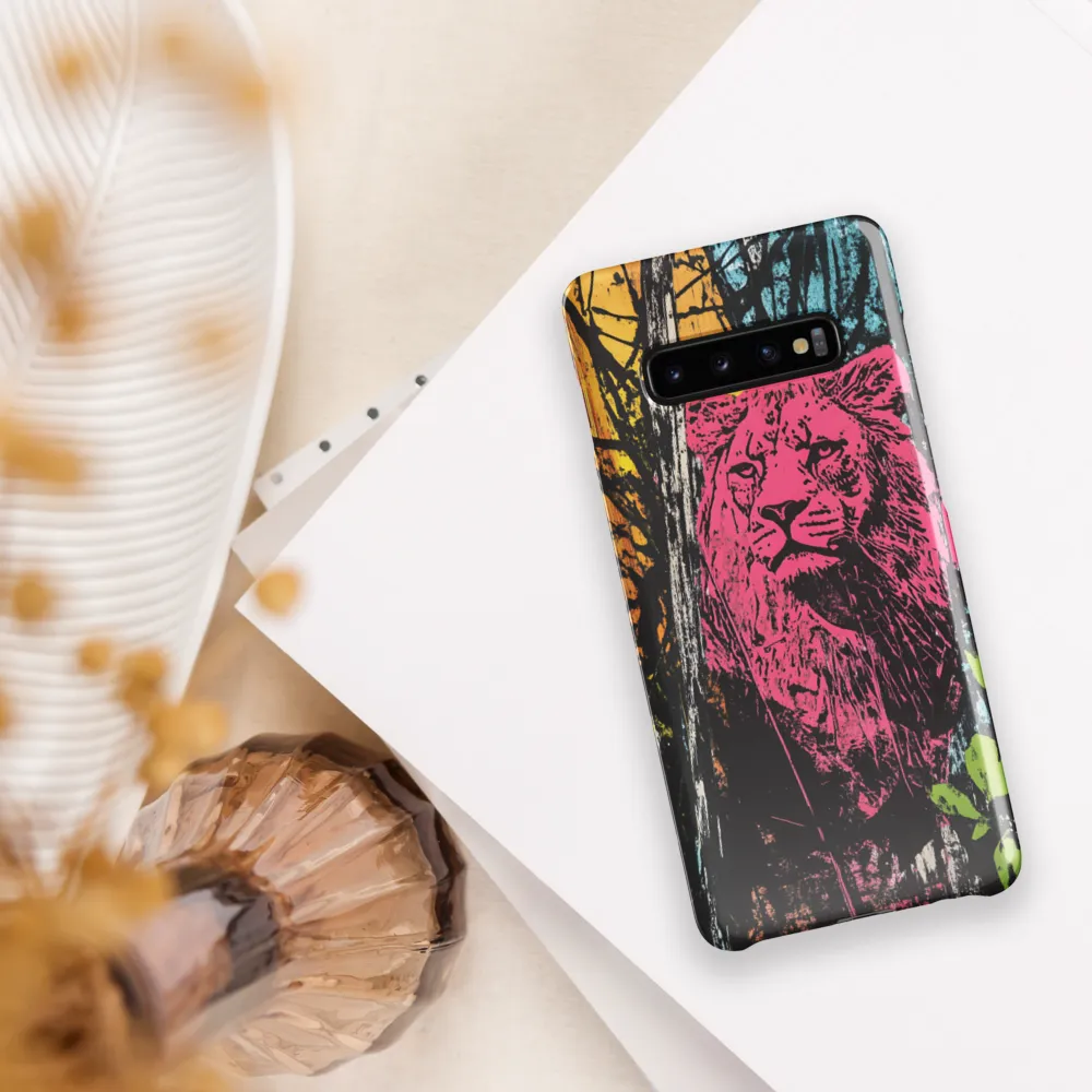 Fierce Vibrance: The Pink Lion | Phone Case |  S10 Plus | Snap Case | Glossy