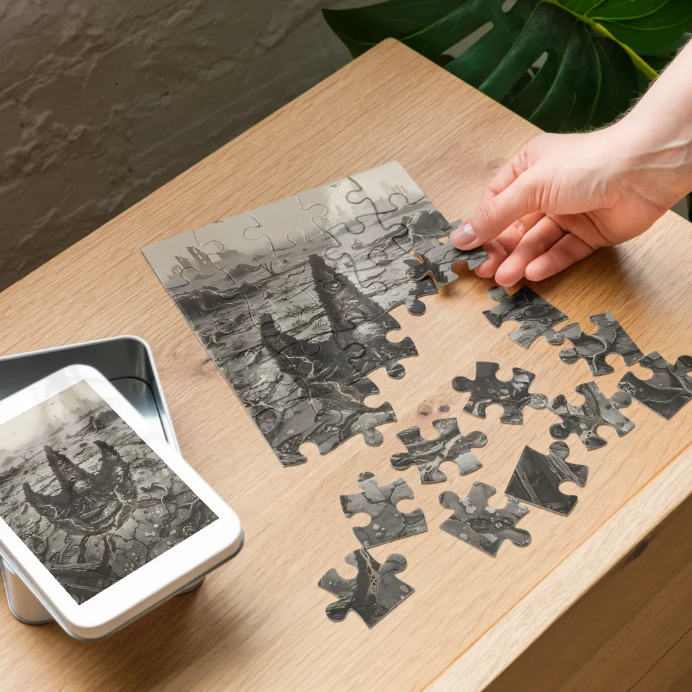 Sepia Wasteland 
 Jigsaw Puzzle in Tin Box