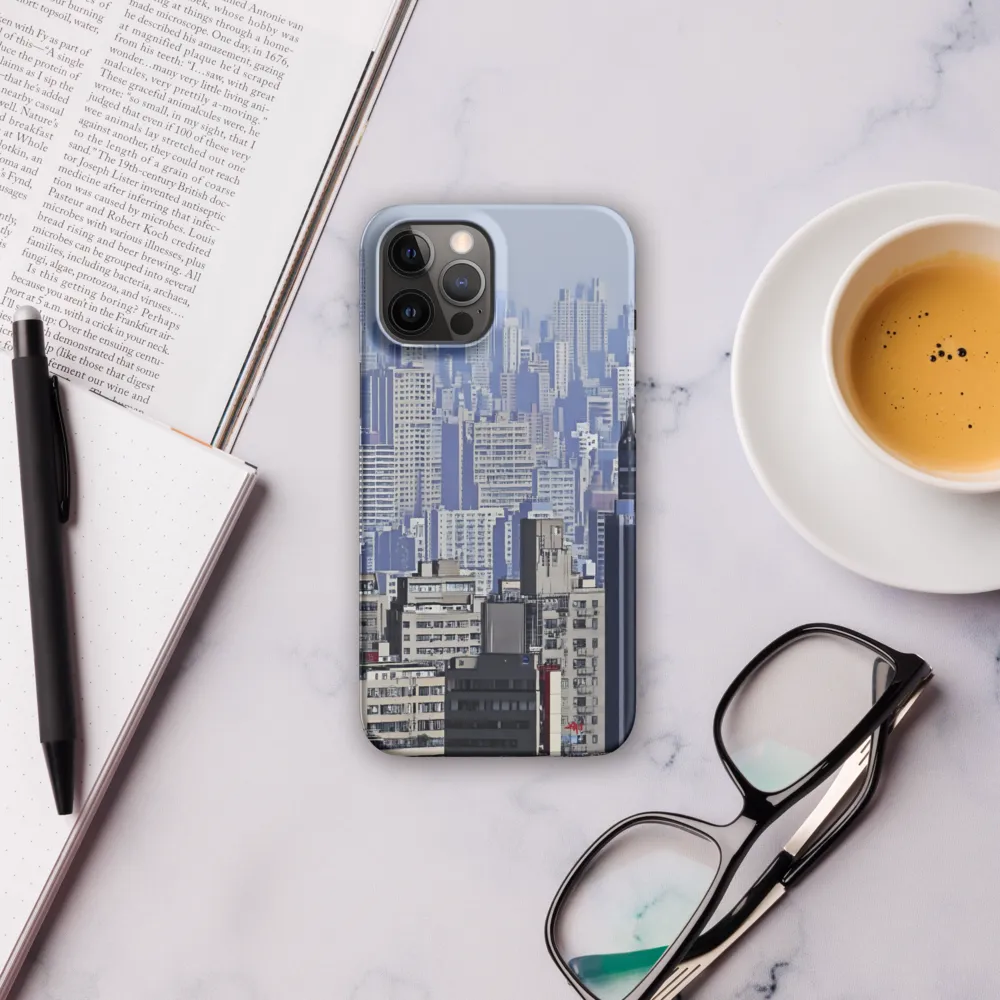 Urban Symphony: A Cityscape in Blues and Grays | Phone Case |  12 Pro Max | Snap Case | Matte