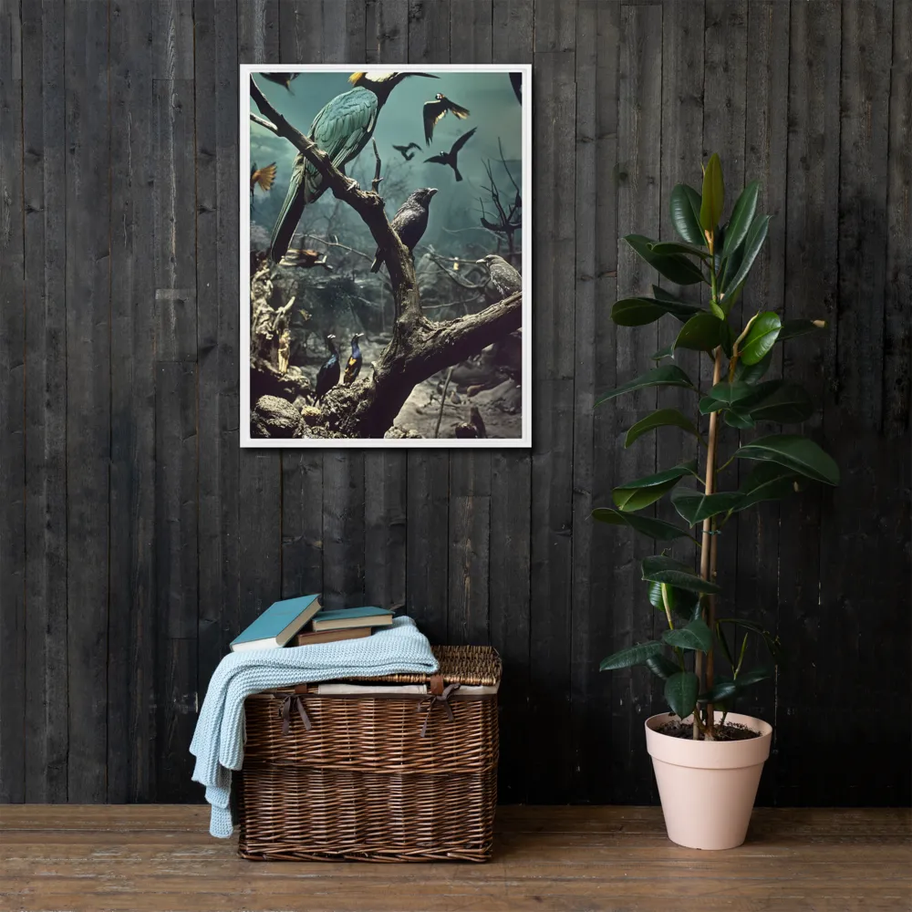 Whispers of the Avian Realm | Canvas with White Frame | 24″×32″