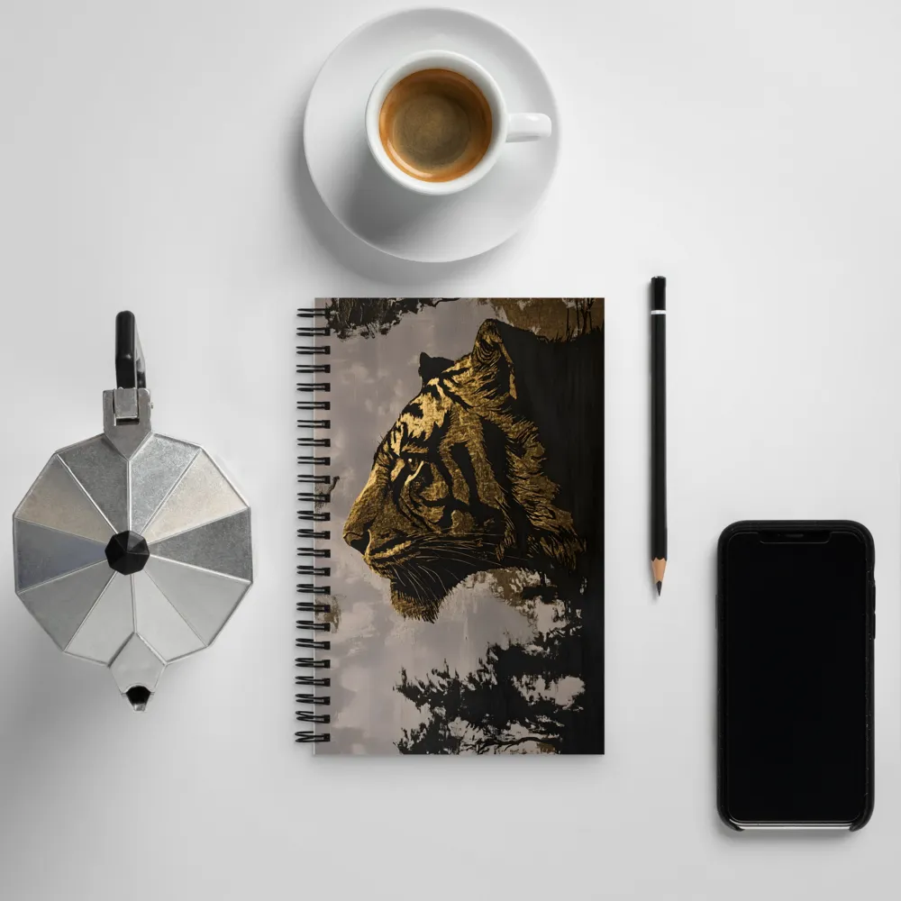 Majestic Silence: The Golden Tiger | Spiral Notebook