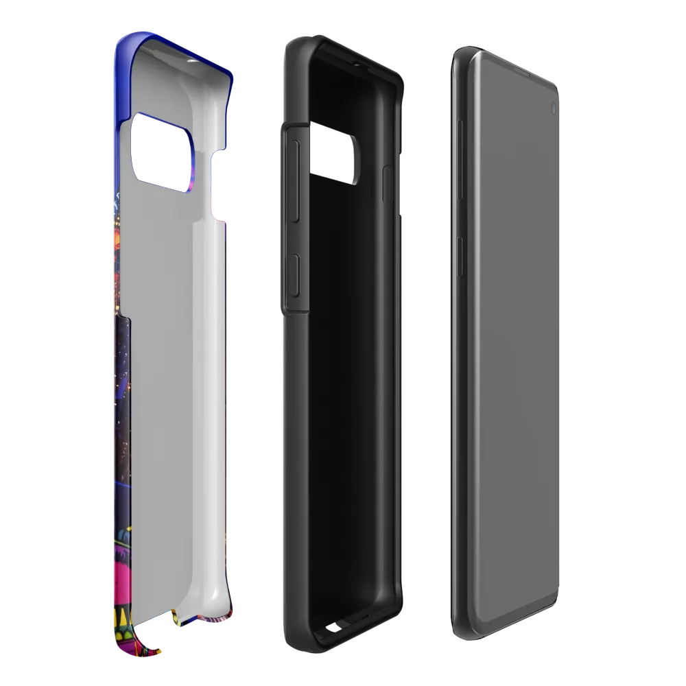 Neon Twilight: A City in Vibrance | Phone Case |  S10 Plus | Tough Case | Glossy