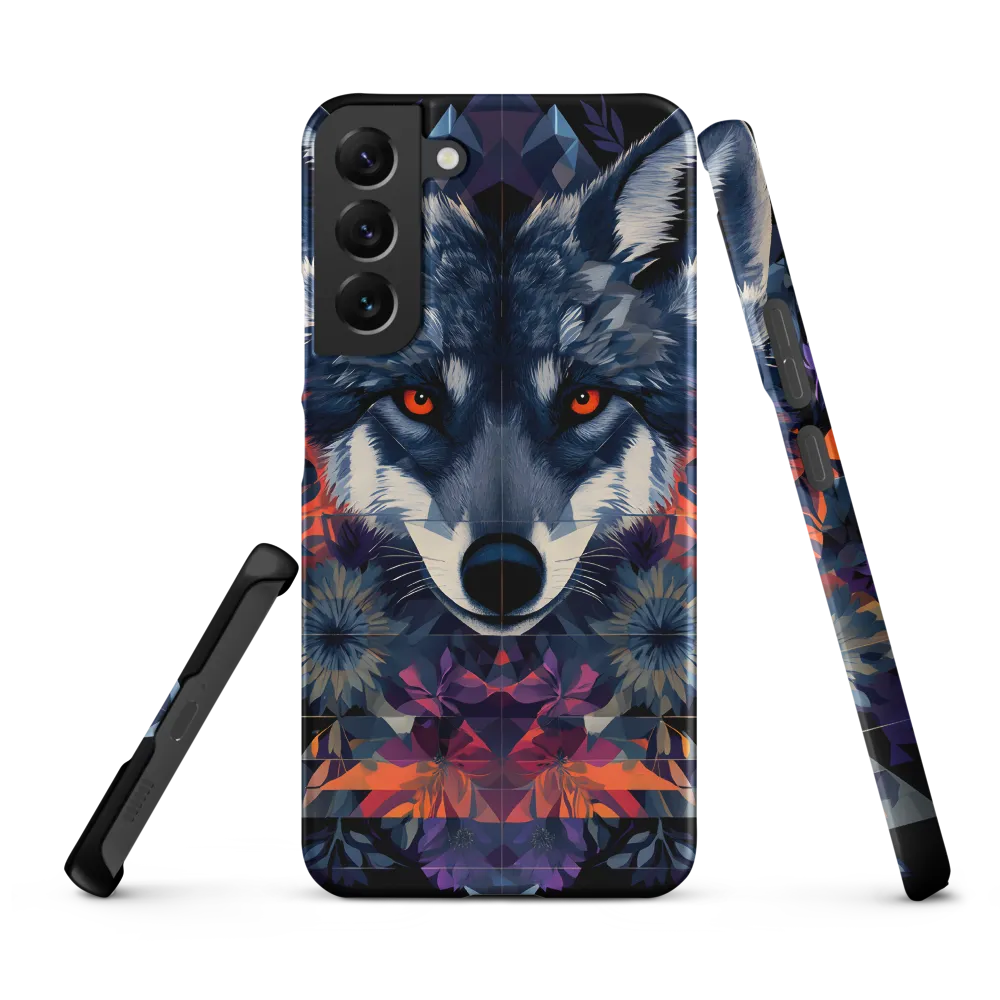 Mystical Wolf Amidst Floral Geometry