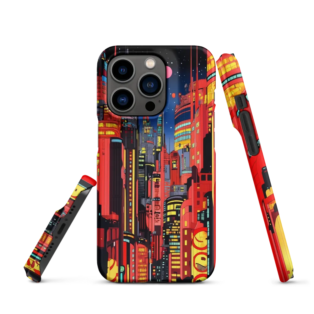 Neon Dreams: A Cyberpunk Cityscape | Phone Case |  14 Pro | Snap Case | Matte