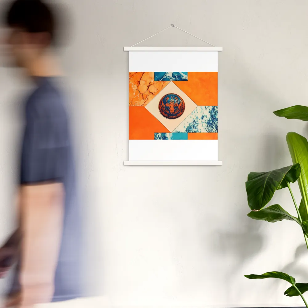 Harmonious Encounters: Abstract Geometry | Poster With White Wood Hanger | 18″×24″
