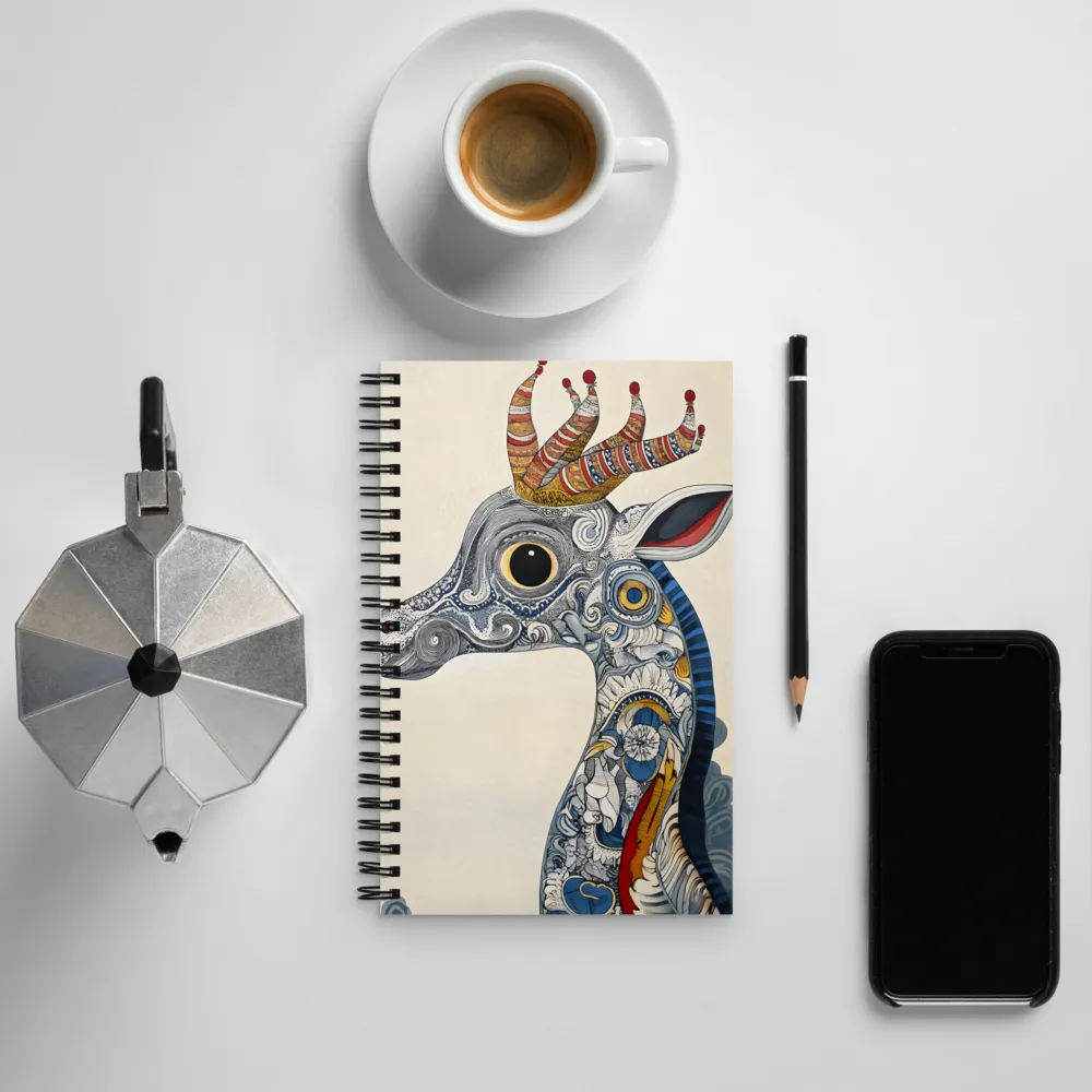 Whimsical Elegance: The Surreal Giraffe | Spiral Notebook