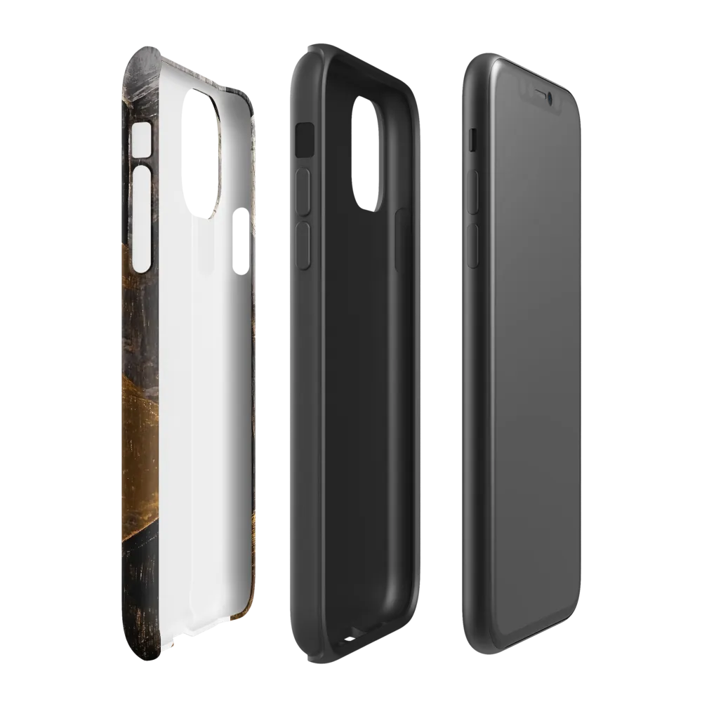 Geometric Harmony in Gold and Black | Phone Case |  11 | Tough Case | Matte