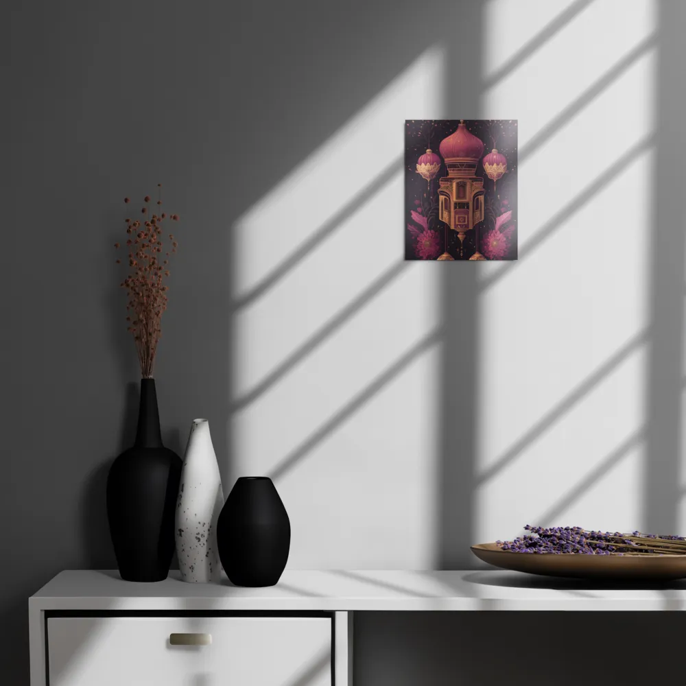 Ornate Harmony: A Digital Floral Architecture | Metal Print | 8″×10″