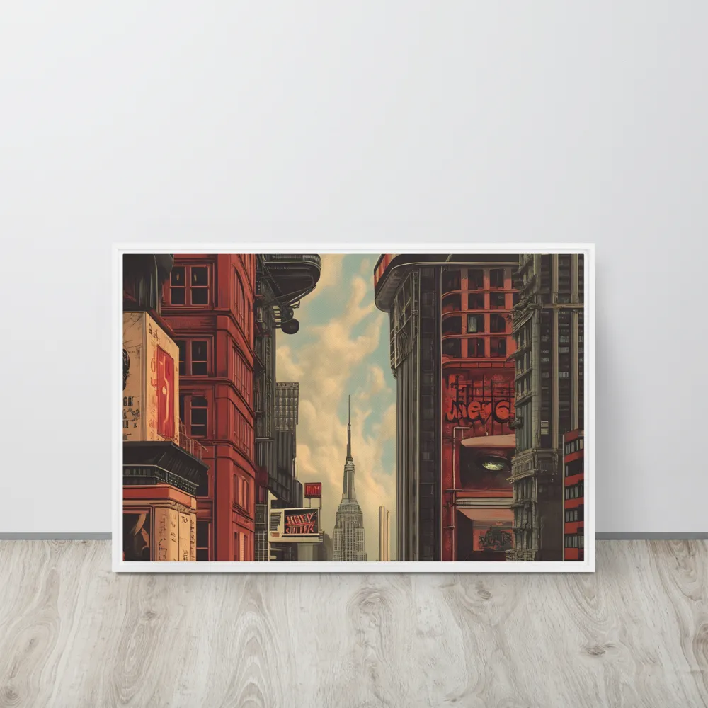 A Glimpse of Tomorrow: Urban Ambition | Canvas with White Frame | 20″×30″