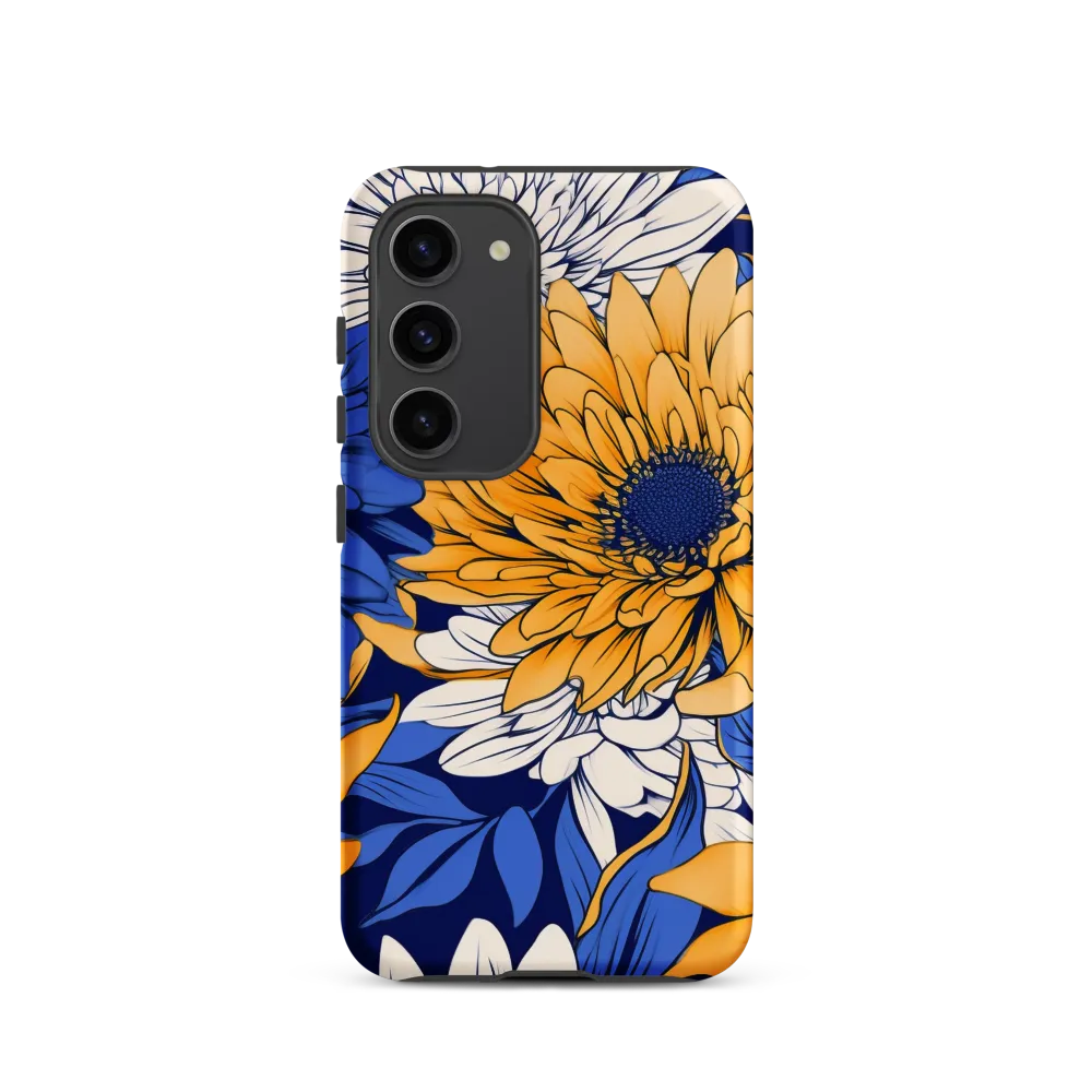 Floral Harmony in Blue and Yellow