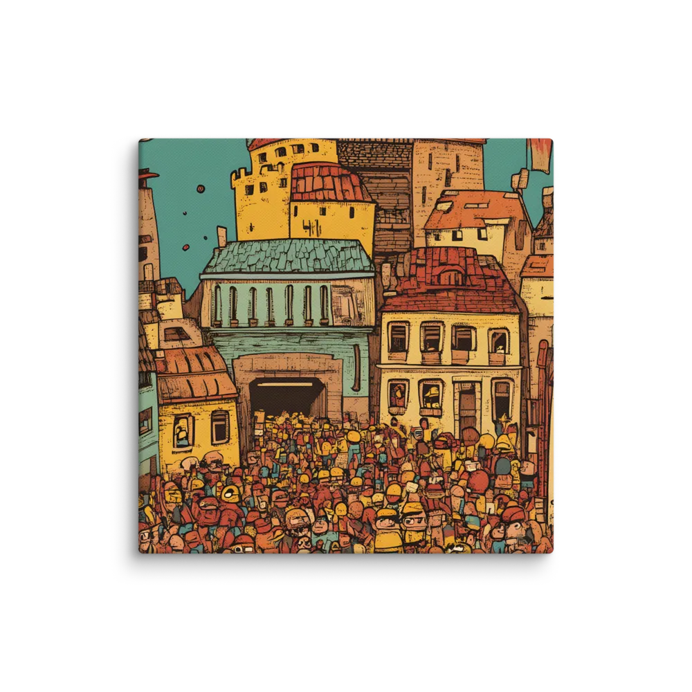 The Quirky City Gathering | Canvas | 10″×10″