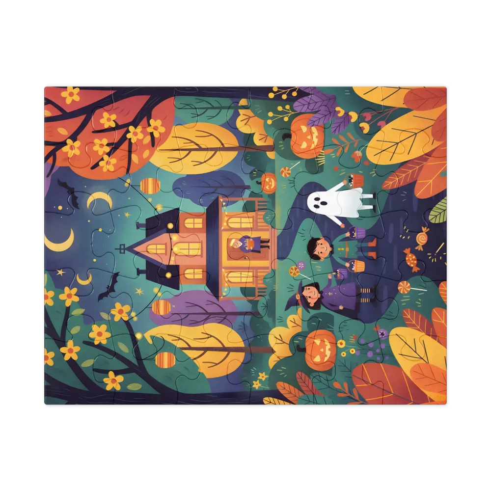 Trick‑or‑Treat Night 
 Jigsaw Puzzle in Tin Box