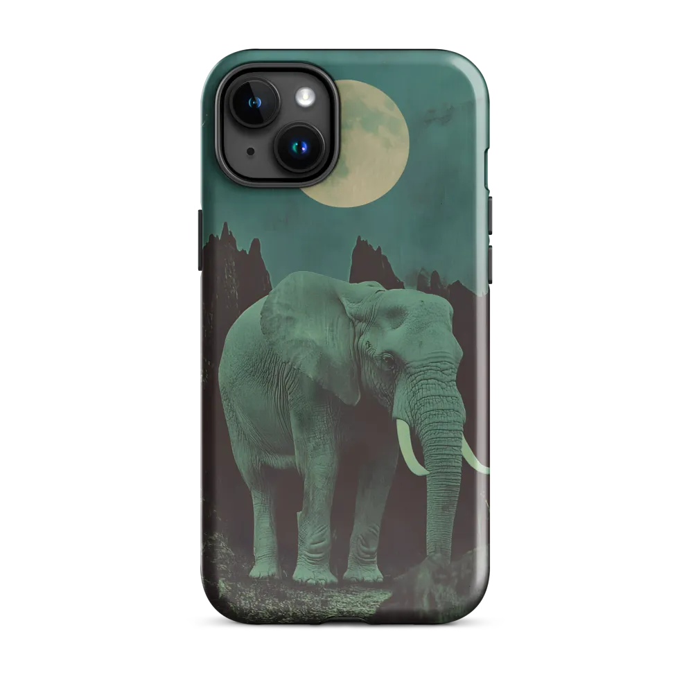 Ethereal Presence: Elephant Under a Full Moon | Phone Case |  15 Plus | Tough Case | Glossy
