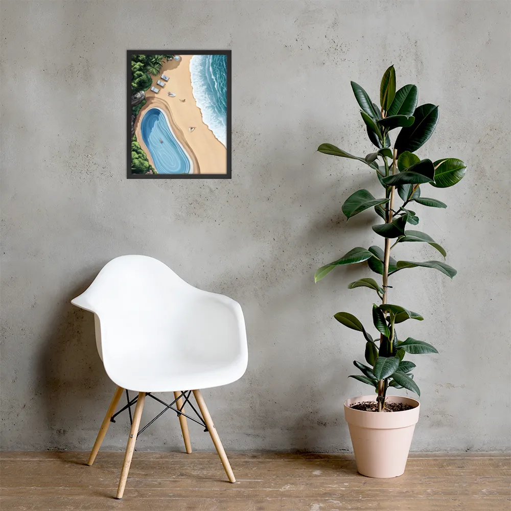 Serenity by the Shore | Poster with Black Frame | 16″×20″