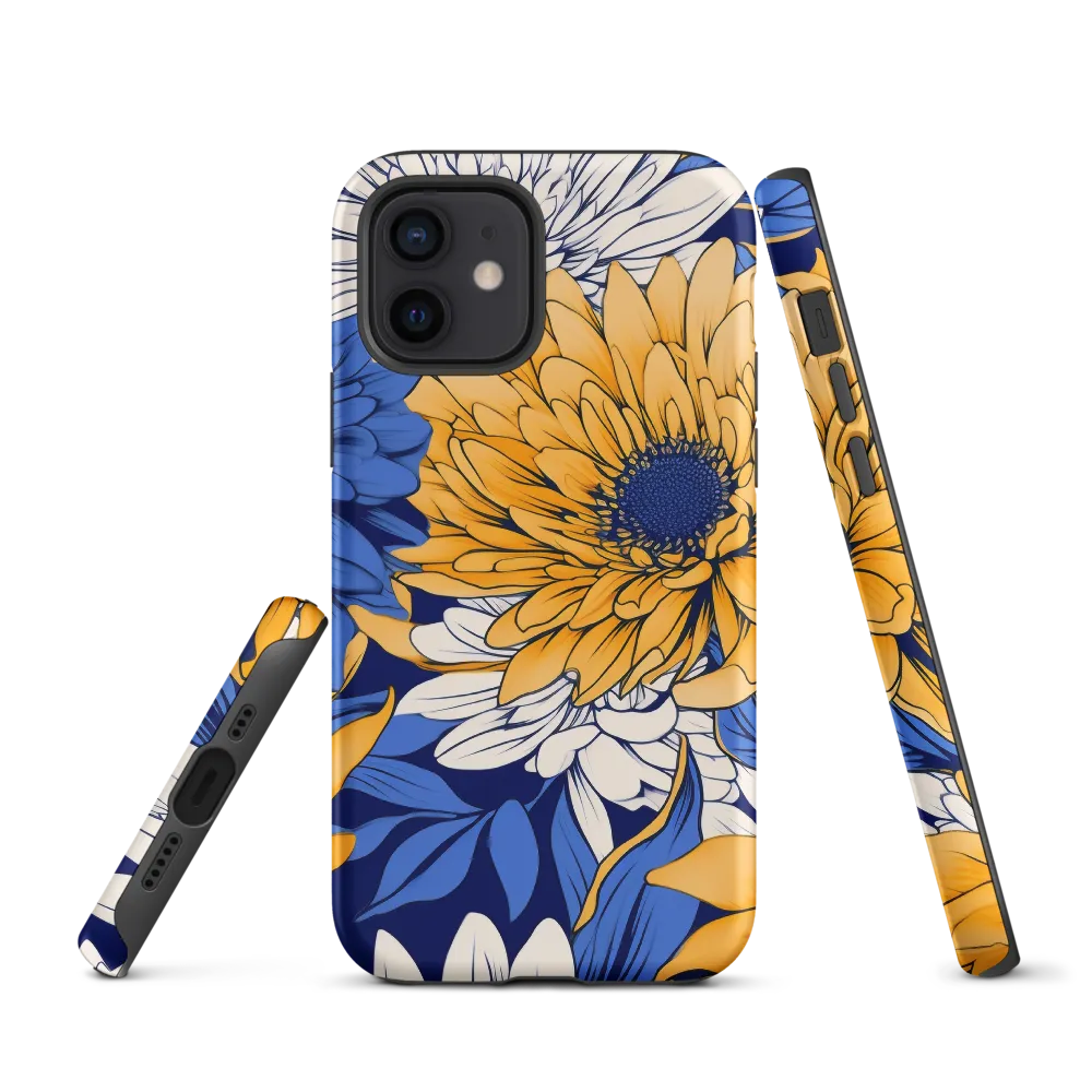 Floral Harmony in Blue and Yellow