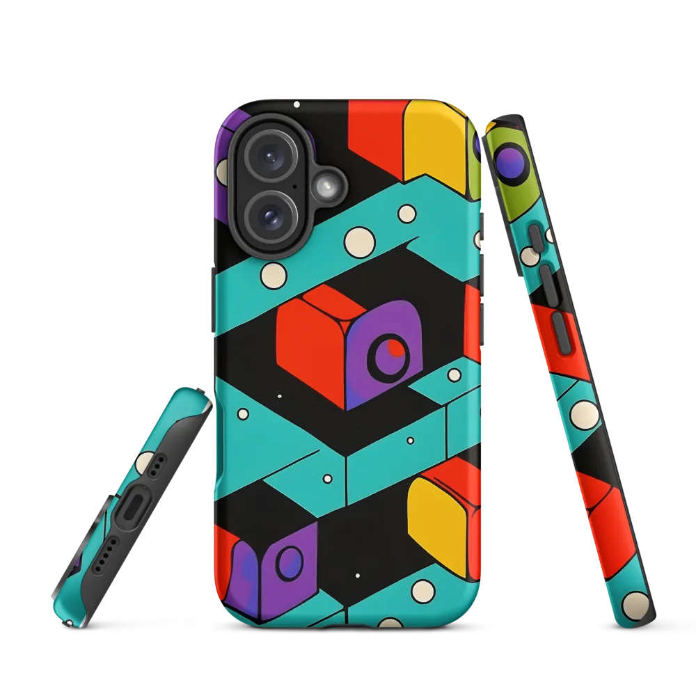 Vibrant Geometric Harmony | Phone Case |  16 | Tough Case | Matte