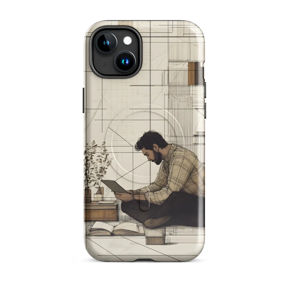 Quiet Reflections in Line | Phone Case |  15 Plus | MagSafe® Tough Case | Glossy