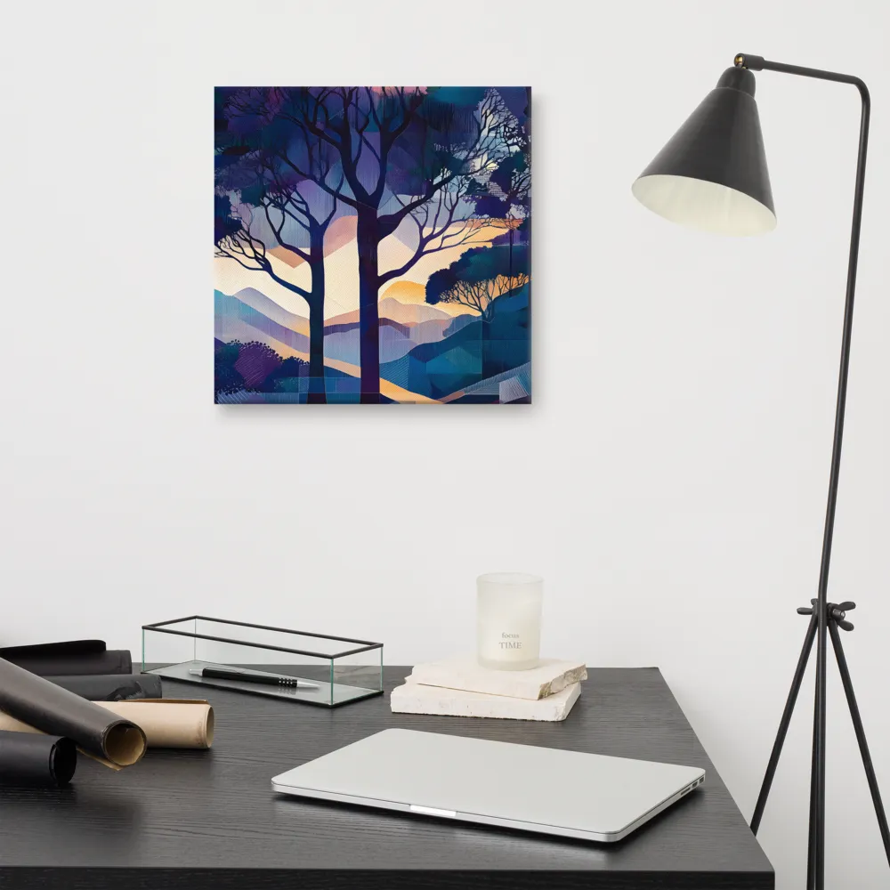 Tranquil Geometry: A Journey Through Color | Canvas | 16″×16″