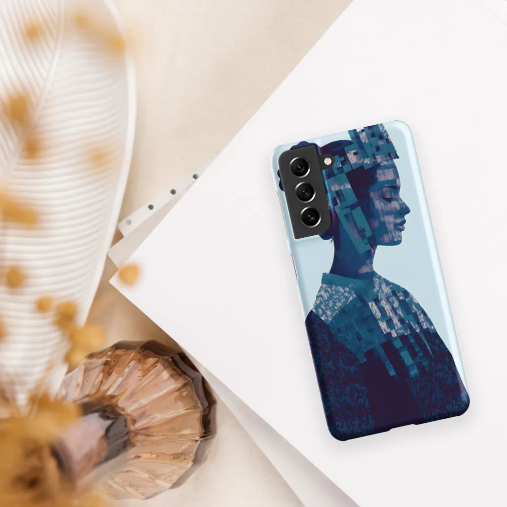 Digital Portrait in Abstract Blue