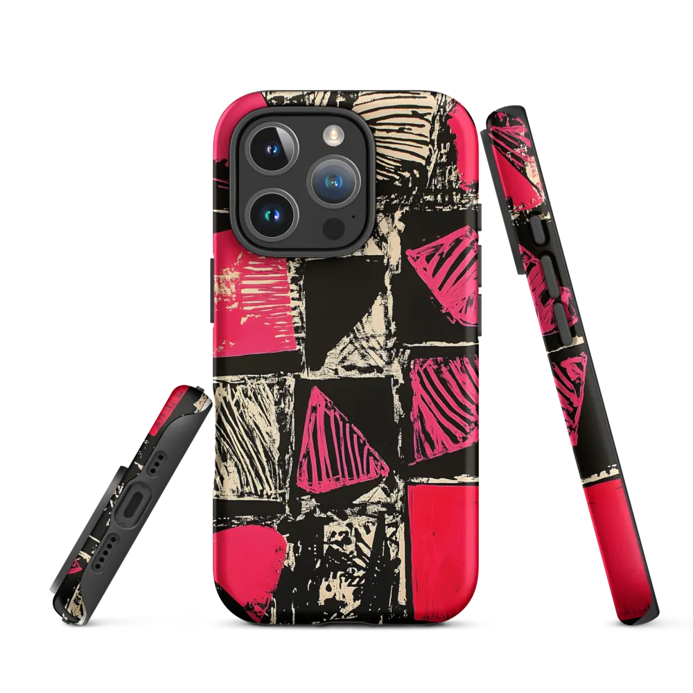 Geometric Symphony in Pink and Black