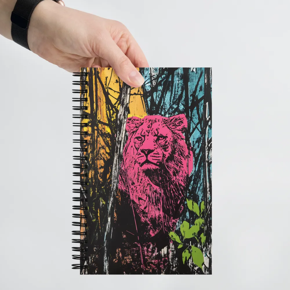 Fierce Vibrance: The Pink Lion | Spiral Notebook