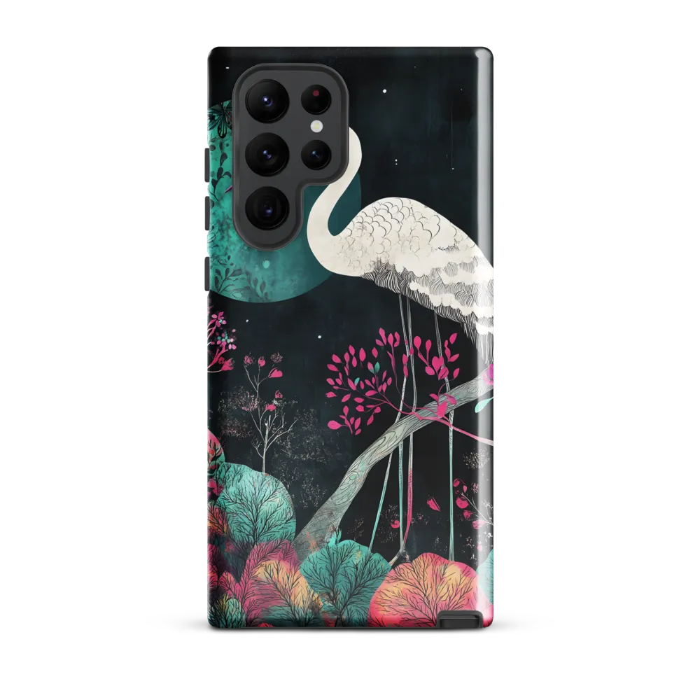 Ethereal Presence: Heron in a Floral Dreamscape