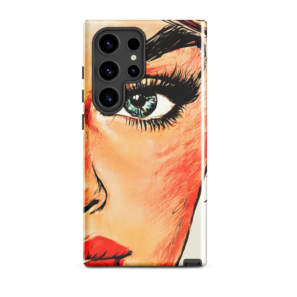 Turquoise Eye, Red Lip — Pop-Illustration Close-Up