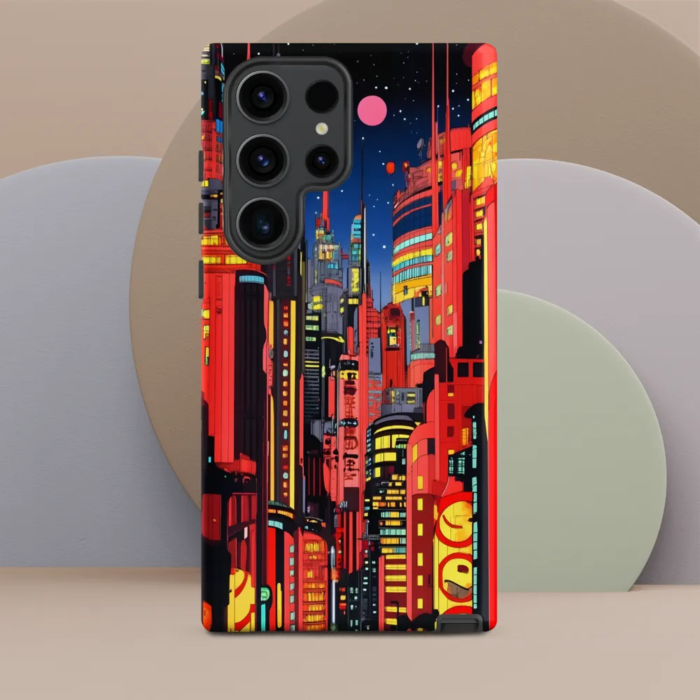 Neon Dreams: A Cyberpunk Cityscape | Phone Case |  S23 Ultra | Tough Case | Matte