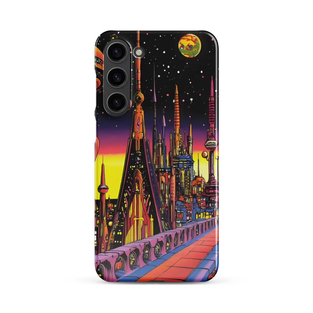 Futuristic Cosmos: A Journey Through Neon Cities | Phone Case |  S23 Plus | Snap Case | Glossy