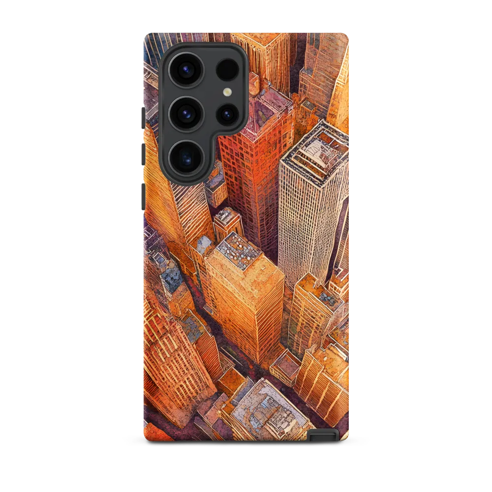 Urban Symphony in Orange and Purple
