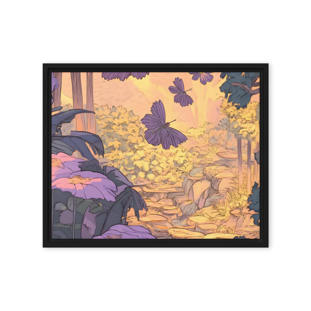 A Serene Dance of Butterflies | Canvas with Black Frame | 16″×20″