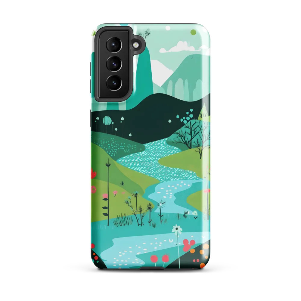 Whimsical River in a Lush Landscape