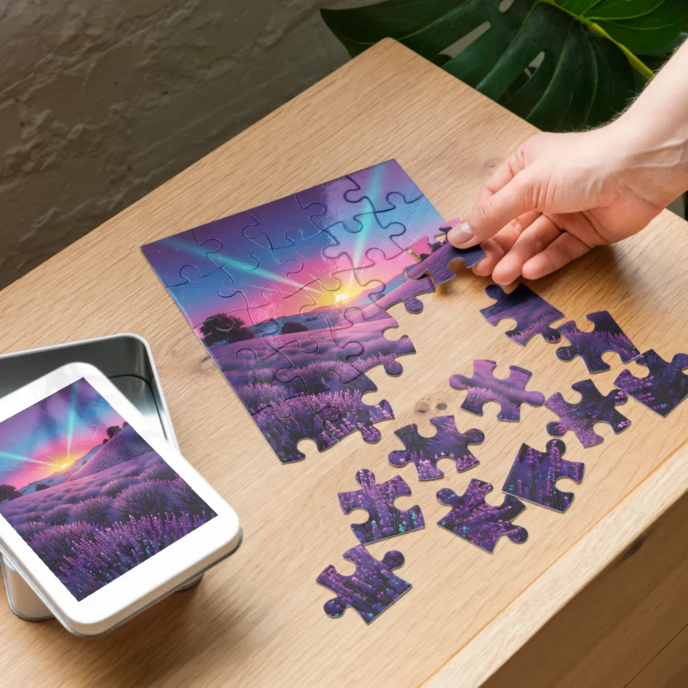 Lavender Dawn 
 Jigsaw Puzzle in Tin Box