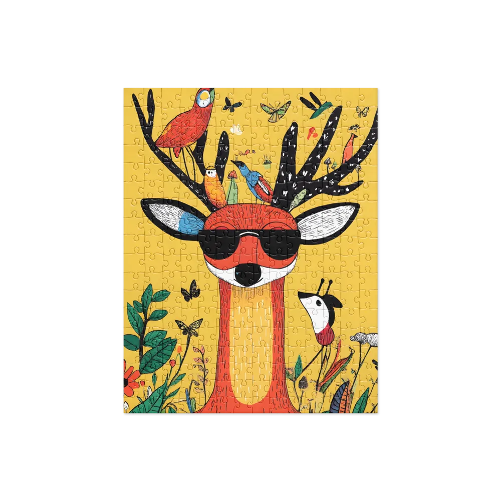 Playful Deer with Sunglasses | Jigsaw Puzzle | 252 pieces