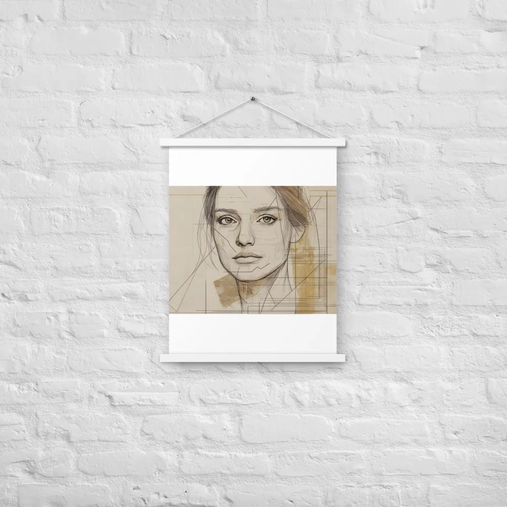 Geometric Elegance: A Modern Portrait | Poster With White Wood Hanger | 18″×24″